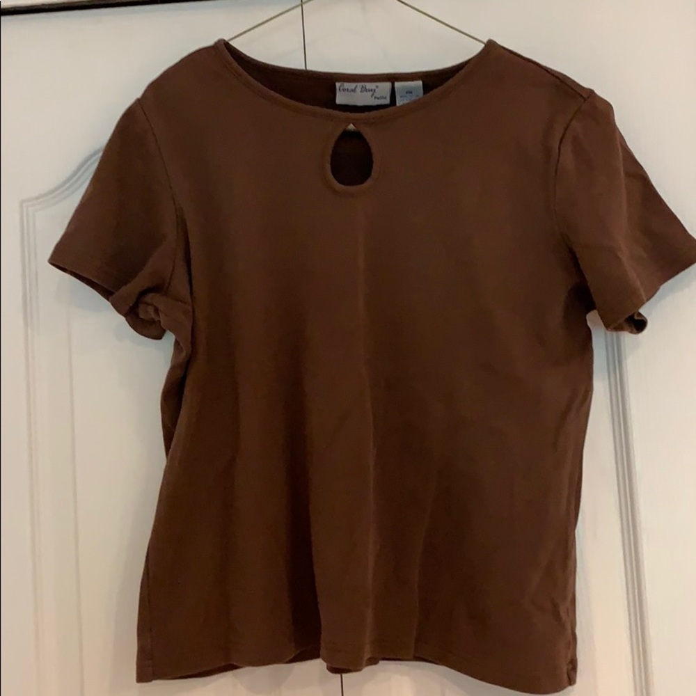 Coral Bay petite brown blouse.  Size PM